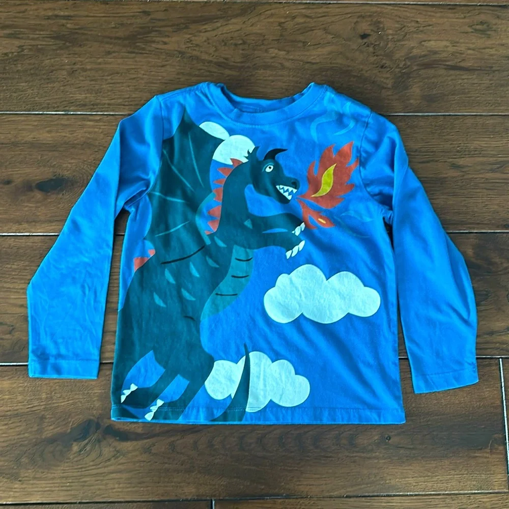 Hanna Andersson Graphic Long Tee size 6/7 boys.#dragon - Picture 1 of 3